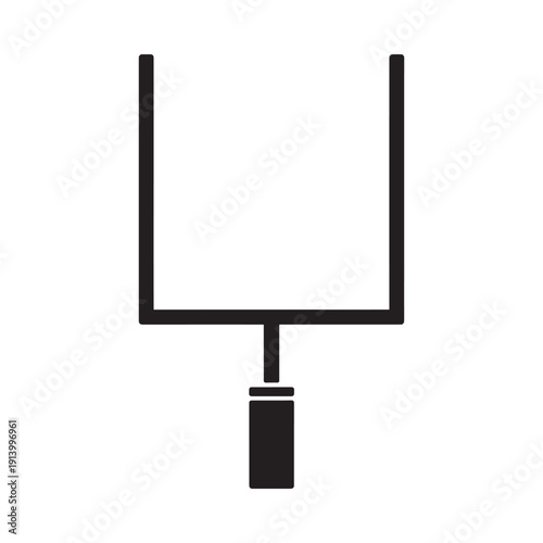 Simple black and white illustration of an american football goalpost