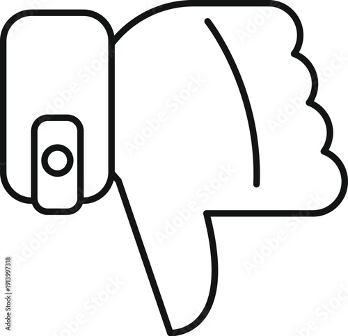 Hand showing a thumbs down gesture, symbolizing dislike, disapproval, or rejection
