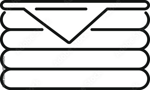 Stacked clean fabric laundry towels icon on a white background