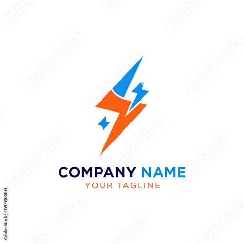 Free Download Stylized Lightning Bolt Logo Design Element. - GFXLoad