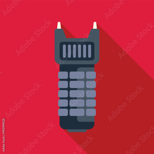 Stun device using electric shock for personal security on a red background