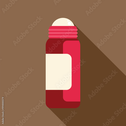 Roll on deodorant bottle for body care and antiperspirant hygiene