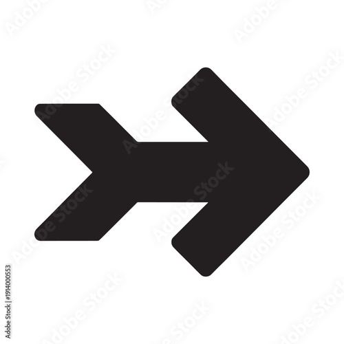 A simple black arrow pointing to the right indicating direction or movement