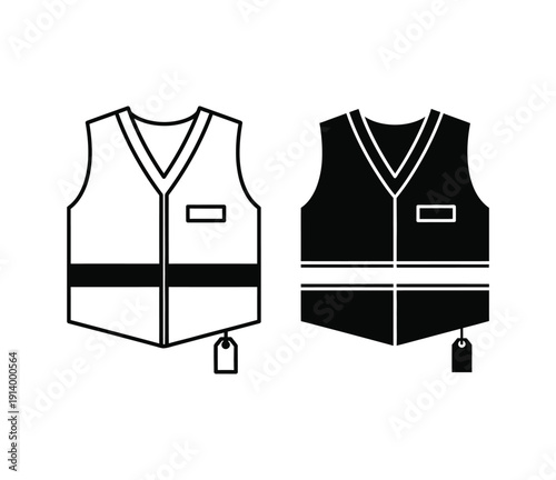 Two contrasting safety vests displayed side by side on a clean white background for comparison