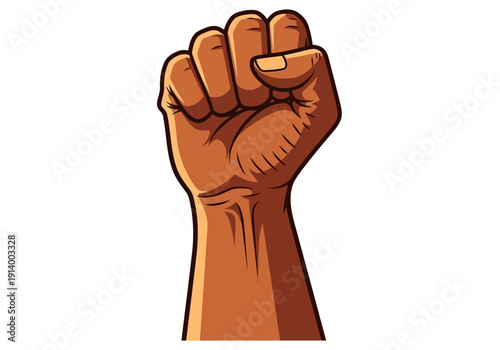 Raised clenched fist symbolizing strength and unity