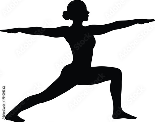 A woman in a yoga pose, demonstrating flexibility and balance.