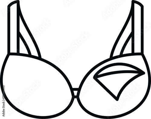 Bra lingerie apparel outline clothing vector graphic illustration