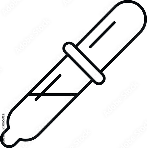 Dropper icon holding liquid for laboratory experiment or medical test