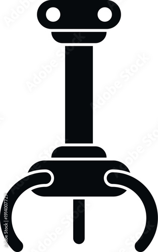 Robotic mechanical arm performing a claw pickup action