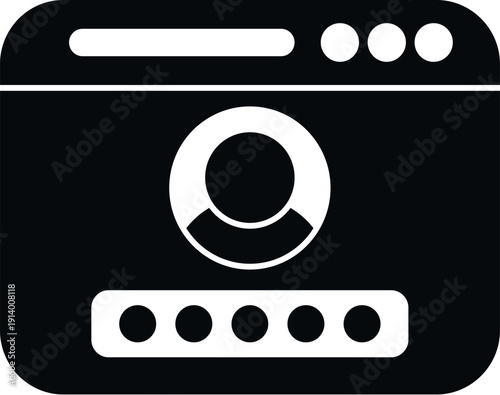 Web browser window showing user profile icon and password input field for secure login