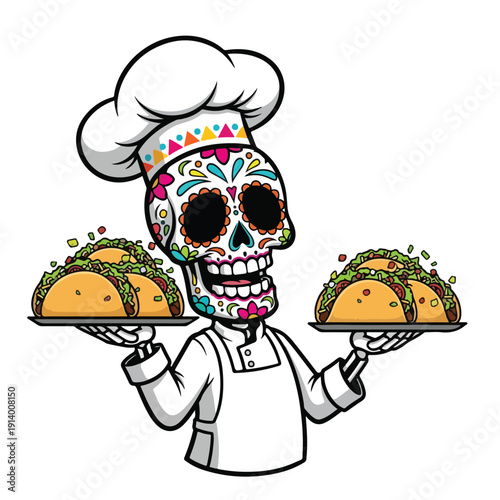 Dia de los Muertos Chef with Taco Platters
