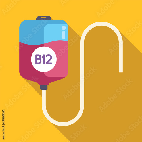 Iv drip bag infusing b12 vitamin for health and wellness therapy