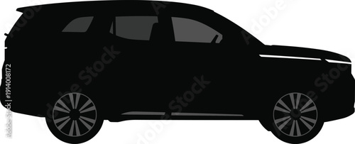 SUV silhouette vehicle automobile transportation crossover design illustration black isolated modern car sideview automotive graphic