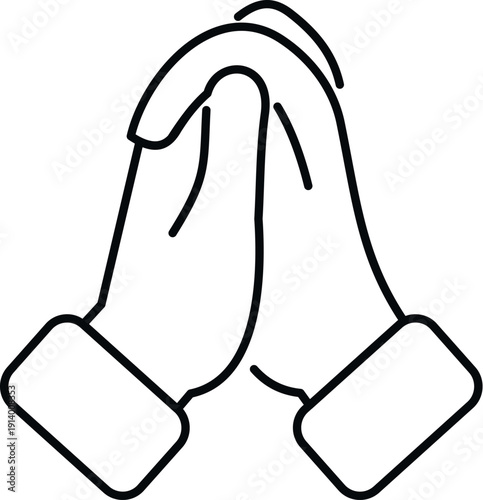 Hands together in a prayer gesture, representing faith, hope, and worship