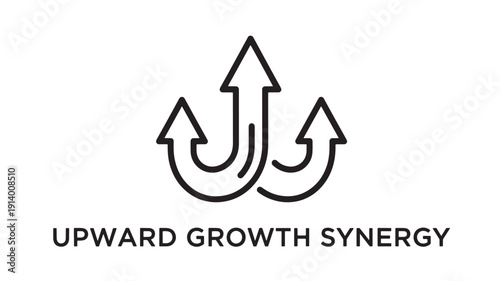 Upward Growth Synergy Arrows Symbolizing Teamwork and Progress