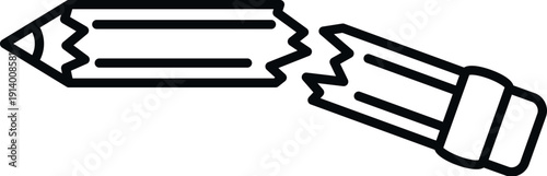Broken pencil indicating writer's block, stress, and creative frustration