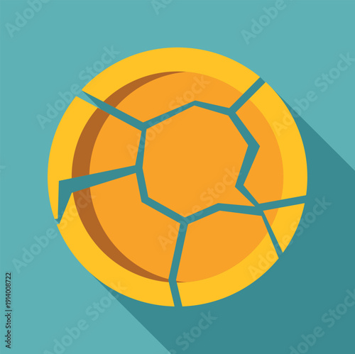 Broken gold coin illustrating financial crisis, economic decline, and bankruptcy