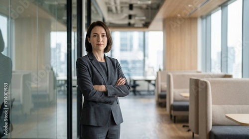 Wallpaper Mural Confident corporate leader in modern office Torontodigital.ca