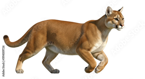 Photography Majestic mountain lion PNG isolated on transparent background, powerful cougar i