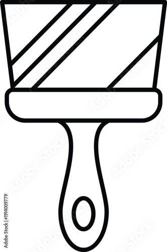 Putty knife flat outline vector illustrating construction and repair tools