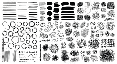 Collection of various halftone patterns and textures for design