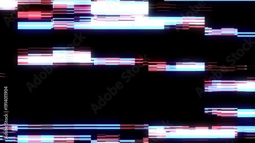 Technical problem computer screen with glitch effect. Image submission error of television. Abstract digital background with colors noise distortion lines. 3D rendering.