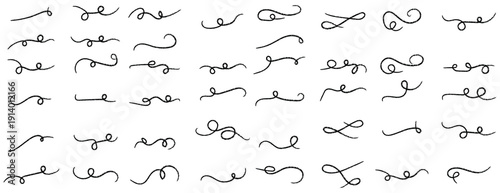 Hand drawn elegant calligraphic swashes flourishes and vintage divider design elements collection for decoration