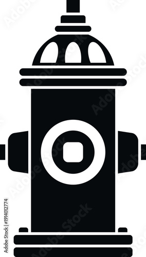 Fire hydrant silhouette representing water supply for firefighting and public safety