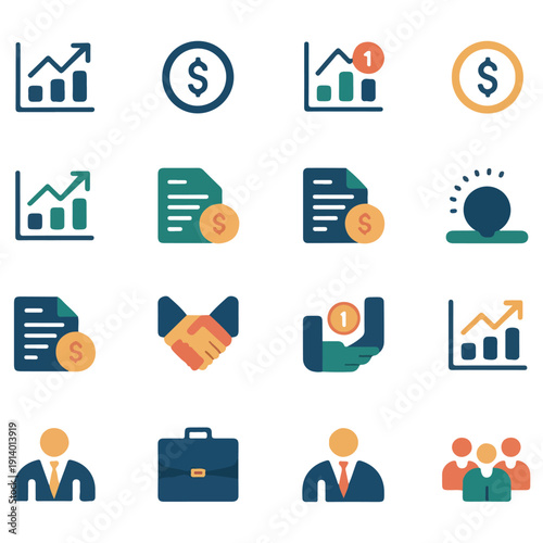 Financial Growth, Investment & Management Icons