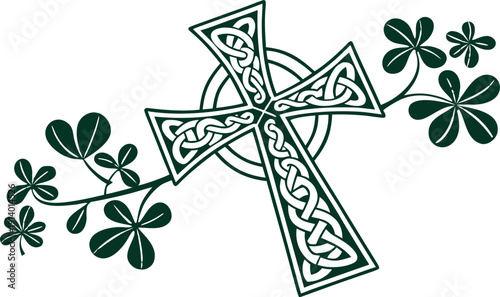 St Patrick's Day Shamrock Cross Christian Faith SVG Bundle. transparent background