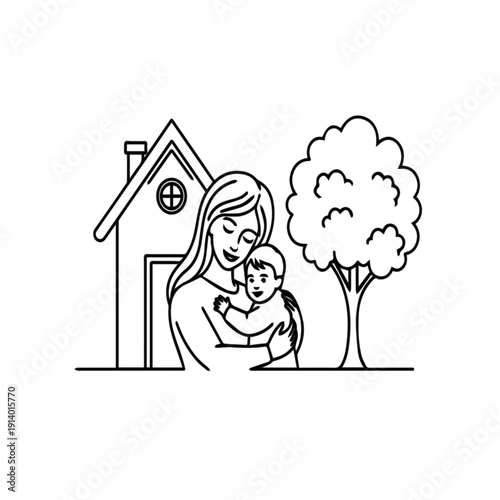 Happy family at home