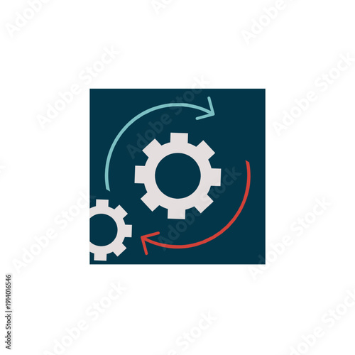 Process automation icon for task control, digital workflow, and smart operation system.