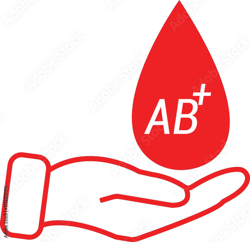AB Positive Blood Type Awareness Vector Illustration
