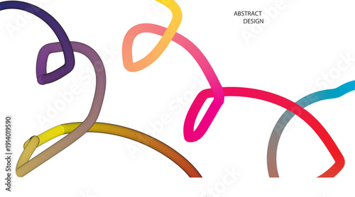 Abstract gradient ribbons in rainbow colors on a white background, flowing and dynamic design
