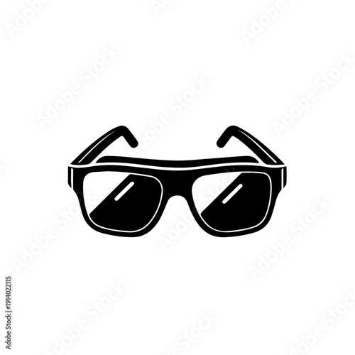 Minimalist black and white pair of aviator sunglasses with bold frames