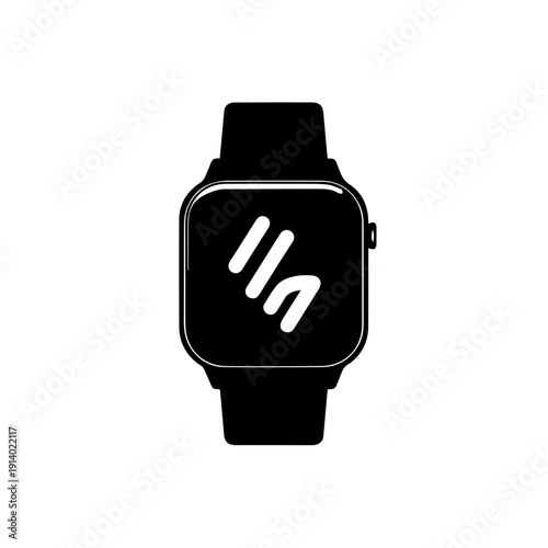 Minimalist smartwatch with a sleek and modern design on a black band