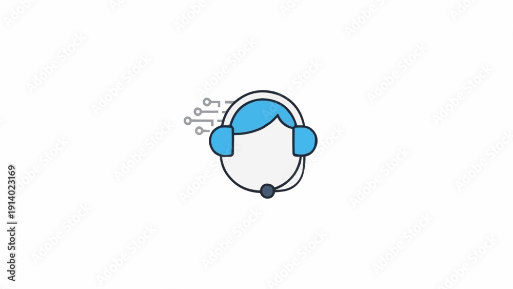 Obraz premium Customer Service Representative Wearing Headset.