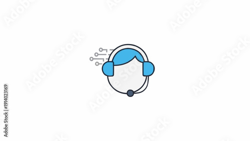 Customer Service Representative Wearing Headset.