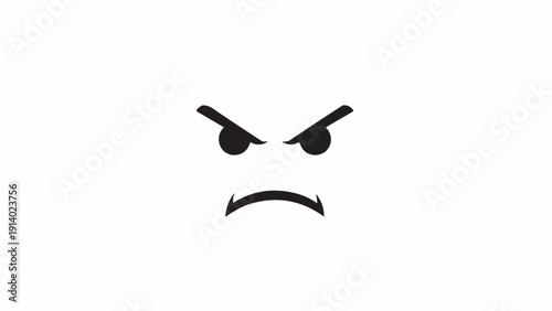 Angry Face Emoticon Expression Symbol.