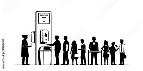 Portable Hand Sanitizer Station Silhouette