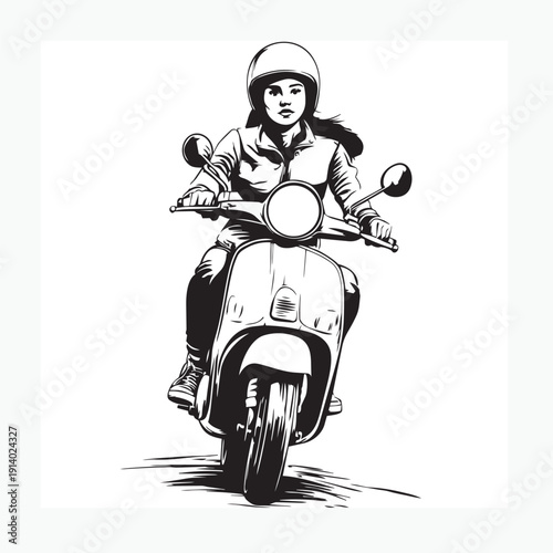 girl on scooter