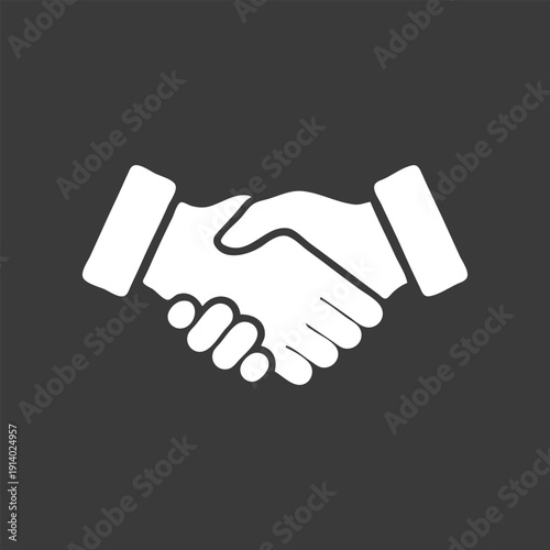 Minimal handshake icon symbolizing partnership, business agreement, and collaboration. Perfect for corporate branding
