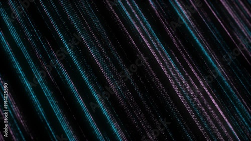 Digital database cyberspace. Decoding algorithms hacked software. Cyber security with moving colors particles. Big data visualization. 3d rendering.