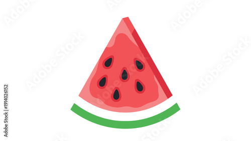 Schilderij op canvas Fresh slice of watermelon with seeds isolated on white background