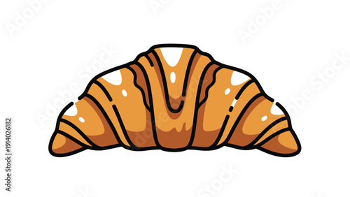 Εκτύπωση καμβά Illustration of a freshly baked golden brown croissant with detailed layers