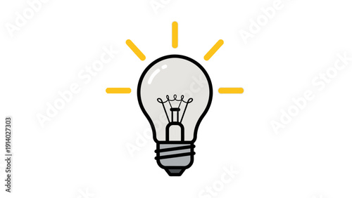 Illustration of a glowing light bulb symbolizing ideas and creativity.