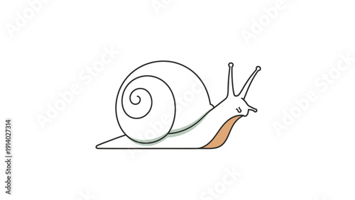 Minimalist line art illustration of a snail with a crown symbolizing royalty or leadership.
