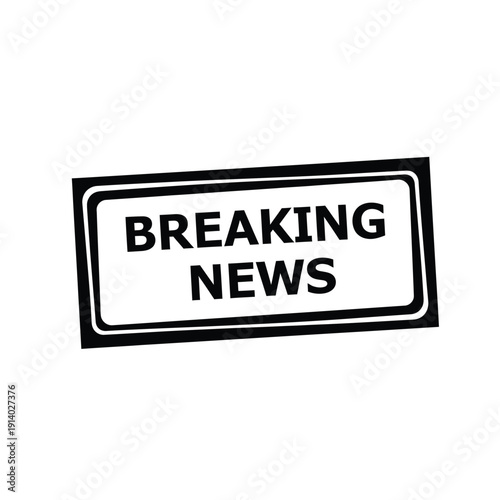 Vector illustration icon breaking news label or stamp on, vector illustration for urgent news or alert