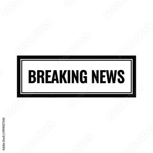 Vector illustration icon breaking news label or banner on isolated for news and media