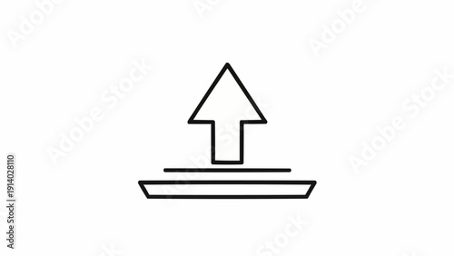 Black line icon of upward arrow.